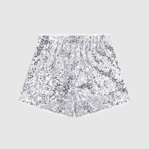 B.Sure Sequined High Waist Casual Shorts